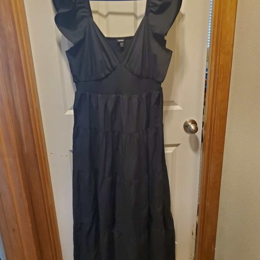 Express Black Sleeveless Maxi Dress for Weddings, Summer Concerts In The Park